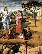 BELLINI, Giovanni Transfiguration of Christ (detail)  ytt painting